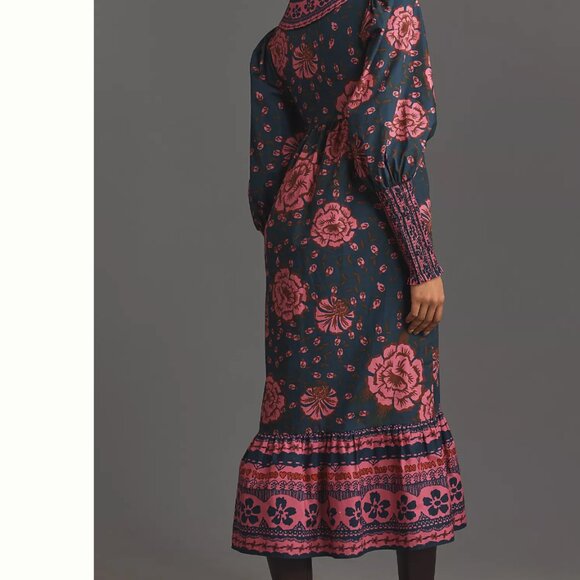 Farm Rio x Anthropologie Puff-Sleeve V-Neck Midi Dress - Picture 4 of 16